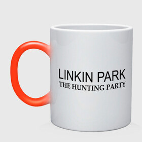 Кружка хамелеон с принтом Linkin Park The hunting party , керамика | меняет цвет при нагревании, емкость 330 мл | hunting | linkin | park | party