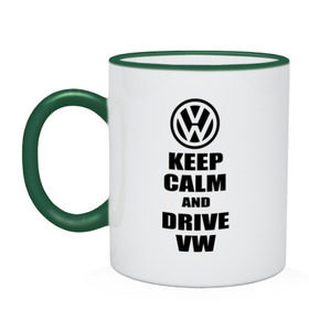 Кружка двухцветная с принтом Keep calm and drive vw , керамика | объем — 330 мл, диаметр — 80 мм. Цветная ручка и кайма сверху, в некоторых цветах — вся внутренняя часть | calm | drive | keep | volkswagen | веди | води | вольксваген | оставайся | сохраняй | спокойствие