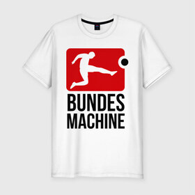 Мужская футболка премиум с принтом Bundes machine football , 92% хлопок, 8% лайкра | приталенный силуэт, круглый вырез ворота, длина до линии бедра, короткий рукав | bundes | football | machine | машина | немецкий | федеральный | футбол