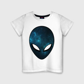 Детская футболка хлопок с принтом Инопланетный разум , 100% хлопок | круглый вырез горловины, полуприлегающий силуэт, длина до линии бедер | Тематика изображения на принте: астронавт | галактика | голова | звезды | инопланетянин | космос | пришелец