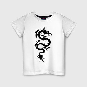 Детская футболка хлопок с принтом Разъярённый дракон , 100% хлопок | круглый вырез горловины, полуприлегающий силуэт, длина до линии бедер | dragon | furious | tattoo | дракон | разъярённый | тату