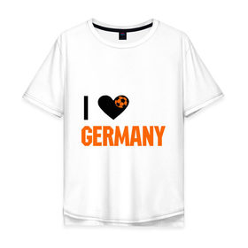 Мужская футболка хлопок Oversize с принтом I love Germany , 100% хлопок | свободный крой, круглый ворот, “спинка” длиннее передней части | deutsch | football | germany | heart | love | германия | люблю | мяч | сердце | футбол