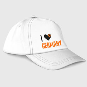 Бейсболка с принтом I love Germany , 100% хлопок | классический козырек, металлическая застежка-регулятор размера | deutsch | football | germany | heart | love | германия | люблю | мяч | сердце | футбол