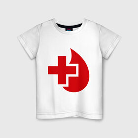 Детская футболка хлопок с принтом Донор , 100% хлопок | круглый вырез горловины, полуприлегающий силуэт, длина до линии бедер | донор | красный крест | крест | кровь | медицина | сердце