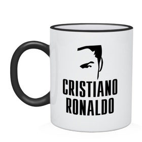 Кружка двухцветная с принтом Cristiano Ronaldo 7 , керамика | объем — 330 мл, диаметр — 80 мм. Цветная ручка и кайма сверху, в некоторых цветах — вся внутренняя часть | cristiano ronaldo | мяч | спорт | футбол