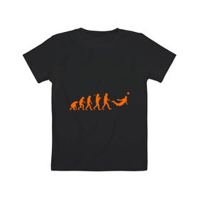 Детская футболка хлопок с принтом Van Persie evolution , 100% хлопок | круглый вырез горловины, полуприлегающий силуэт, длина до линии бедер | мяч | спорт | футбол | эволюция