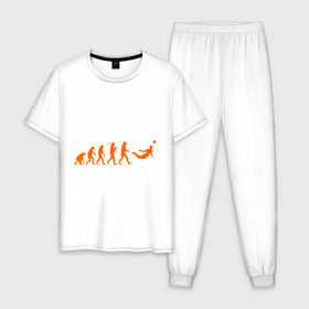 Мужская пижама хлопок с принтом Van Persie evolution , 100% хлопок | брюки и футболка прямого кроя, без карманов, на брюках мягкая резинка на поясе и по низу штанин
 | мяч | спорт | футбол | эволюция