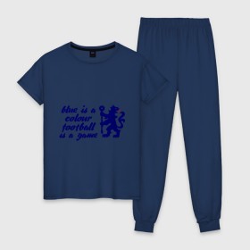 Женская пижама хлопок с принтом Chelsea (Челси) , 100% хлопок | брюки и футболка прямого кроя, без карманов, на брюках мягкая резинка на поясе и по низу штанин | 