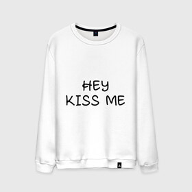 Мужской свитшот хлопок с принтом Hey kiss me , 100% хлопок |  | hey | kiss | love | me | девушка | любовь | меня | пара | парень | поцелуй | романтика | ты | эй