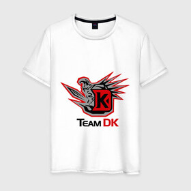 Мужская футболка хлопок с принтом Team DK Dota2 , 100% хлопок | прямой крой, круглый вырез горловины, длина до линии бедер, слегка спущенное плечо. | 