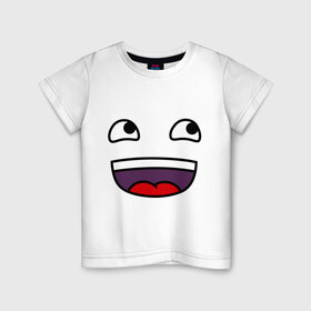 Детская футболка хлопок с принтом Забавная рожа , 100% хлопок | круглый вырез горловины, полуприлегающий силуэт, длина до линии бедер | 