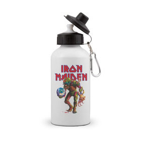 Бутылка спортивная с принтом Iron Maiden , металл | емкость — 500 мл, в комплекте две пластиковые крышки и карабин для крепления | iron maiden