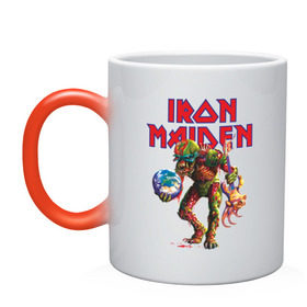 Кружка хамелеон с принтом Iron Maiden , керамика | меняет цвет при нагревании, емкость 330 мл | iron maiden