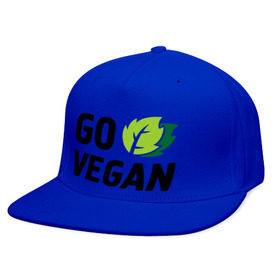 Кепка снепбек с прямым козырьком с принтом Go vegan , хлопок 100% |  | go | vegan | будь | веган | вегетарианец | здоровье
