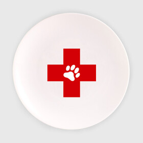 Тарелка с принтом Ветеринар , фарфор | диаметр - 210 мм
диаметр для нанесения принта - 120 мм | ветеринар | врач | доктор | красный | крест