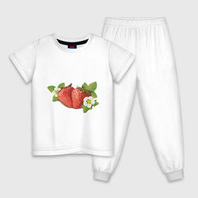 Детская пижама хлопок с принтом Сладкая клубничка , 100% хлопок |  брюки и футболка прямого кроя, без карманов, на брюках мягкая резинка на поясе и по низу штанин
 | Тематика изображения на принте: клубника | фрукты | ягода