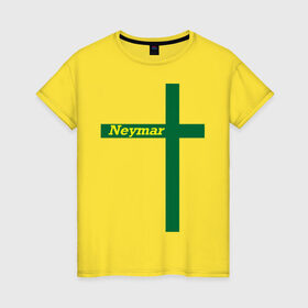Женская футболка хлопок с принтом Neymar , 100% хлопок | прямой крой, круглый вырез горловины, длина до линии бедер, слегка спущенное плечо | бразилия | неймар