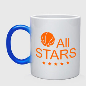 Кружка хамелеон с принтом All stars (баскетбол) , керамика | меняет цвет при нагревании, емкость 330 мл | basketball | все | звезды | мяч