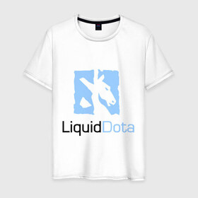 Мужская футболка хлопок с принтом Liquid Dota , 100% хлопок | прямой крой, круглый вырез горловины, длина до линии бедер, слегка спущенное плечо. | dota | liquid | logo | дота | логотип