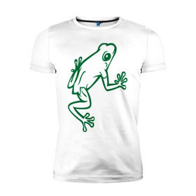Мужская футболка премиум с принтом Лягушка , 92% хлопок, 8% лайкра | приталенный силуэт, круглый вырез ворота, длина до линии бедра, короткий рукав | жаба | лягушка