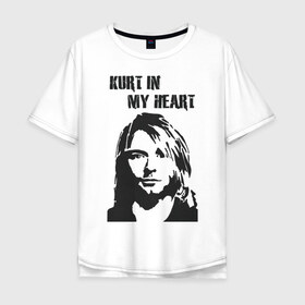 Мужская футболка хлопок Oversize с принтом Nirvana , 100% хлопок | свободный крой, круглый ворот, “спинка” длиннее передней части | cobain | kurt | кобейн | курт | нирвана