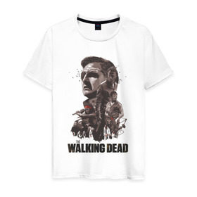 Мужская футболка хлопок с принтом Ходячие Мертвецы , 100% хлопок | прямой крой, круглый вырез горловины, длина до линии бедер, слегка спущенное плечо. | dead | walking | мертвецы | ходячие