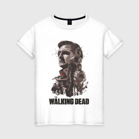 Женская футболка хлопок с принтом Ходячие Мертвецы , 100% хлопок | прямой крой, круглый вырез горловины, длина до линии бедер, слегка спущенное плечо | dead | walking | мертвецы | ходячие
