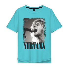 Мужская футболка хлопок Oversize с принтом Nirvana , 100% хлопок | свободный крой, круглый ворот, “спинка” длиннее передней части | cobain | kurt | кобейн | курт | нирвана