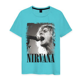 Мужская футболка хлопок с принтом Nirvana , 100% хлопок | прямой крой, круглый вырез горловины, длина до линии бедер, слегка спущенное плечо. | cobain | kurt | кобейн | курт | нирвана