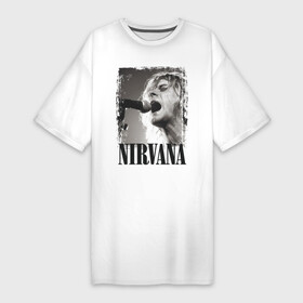Платье-футболка хлопок с принтом Nirvana ,  |  | cobain | kurt | кобейн | курт | нирвана