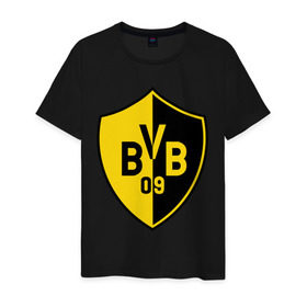 Мужская футболка хлопок с принтом FC Borussia Dortmund Shield , 100% хлопок | прямой крой, круглый вырез горловины, длина до линии бедер, слегка спущенное плечо. | borussia | dortmund | fc | football | shield | клуб | фк | футбол