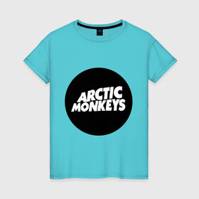 Женская футболка хлопок с принтом Arctic Monkeys Round , 100% хлопок | прямой крой, круглый вырез горловины, длина до линии бедер, слегка спущенное плечо | arctic | monkeys | round | круг