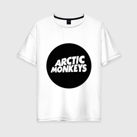 Женская футболка хлопок Oversize с принтом Arctic Monkeys Round , 100% хлопок | свободный крой, круглый ворот, спущенный рукав, длина до линии бедер
 | arctic | monkeys | round | круг