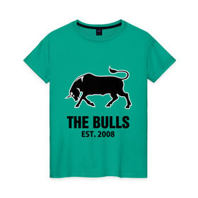 Женская футболка хлопок с принтом Krasnodar (Краснодар) , 100% хлопок | прямой крой, круглый вырез горловины, длина до линии бедер, слегка спущенное плечо | 2008 | bulls | бык | краснодар