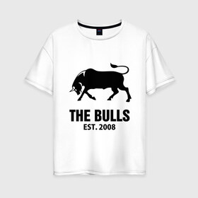 Женская футболка хлопок Oversize с принтом Krasnodar (Краснодар) , 100% хлопок | свободный крой, круглый ворот, спущенный рукав, длина до линии бедер
 | 2008 | bulls | бык | краснодар