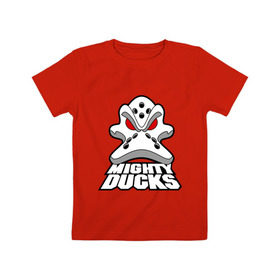 Детская футболка хлопок с принтом HC Anaheim Ducks , 100% хлопок | круглый вырез горловины, полуприлегающий силуэт, длина до линии бедер | anaheim | club | ducks | hockey | клуб | хоккей