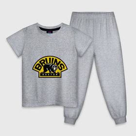 Детская пижама хлопок с принтом HC Boston Bruins Label , 100% хлопок |  брюки и футболка прямого кроя, без карманов, на брюках мягкая резинка на поясе и по низу штанин
 | boston | bruins | club | hockey | клуб | хоккей