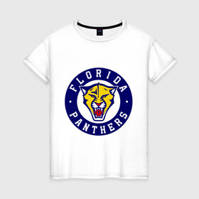 Женская футболка хлопок с принтом HC Florida Panthers , 100% хлопок | прямой крой, круглый вырез горловины, длина до линии бедер, слегка спущенное плечо | club | florida | hockey | panthers | клуб | хоккей