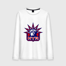Мужской лонгслив хлопок с принтом HC New York Rangers Emblem , 100% хлопок |  | Тематика изображения на принте: club | hockey | new | nyr | rangers | york | клуб | хоккей