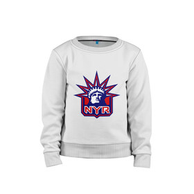 Детский свитшот хлопок с принтом HC New York Rangers Emblem , 100% хлопок | круглый вырез горловины, эластичные манжеты, пояс и воротник | club | hockey | new | nyr | rangers | york | клуб | хоккей