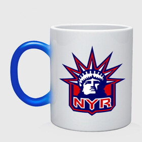 Кружка хамелеон с принтом HC New York Rangers Emblem , керамика | меняет цвет при нагревании, емкость 330 мл | Тематика изображения на принте: club | hockey | new | nyr | rangers | york | клуб | хоккей