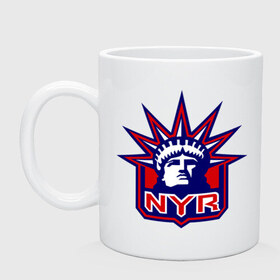 Кружка с принтом HC New York Rangers Emblem , керамика | объем — 330 мл, диаметр — 80 мм. Принт наносится на бока кружки, можно сделать два разных изображения | club | hockey | new | nyr | rangers | york | клуб | хоккей