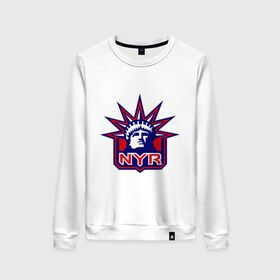 Женский свитшот хлопок с принтом HC New York Rangers Emblem , 100% хлопок | прямой крой, круглый вырез, на манжетах и по низу широкая трикотажная резинка  | club | hockey | new | nyr | rangers | york | клуб | хоккей