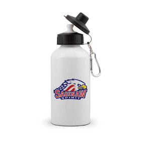 Бутылка спортивная с принтом HC Saginaw Spirit , металл | емкость — 500 мл, в комплекте две пластиковые крышки и карабин для крепления | club | hockey | saginaw | spirit | клуб | хоккей