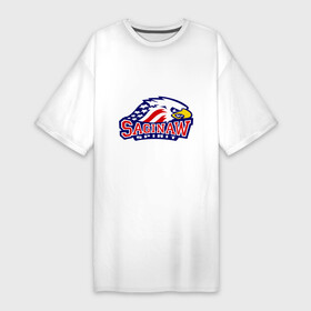 Платье-футболка хлопок с принтом HC Saginaw Spirit ,  |  | club | hockey | saginaw | spirit | клуб | хоккей