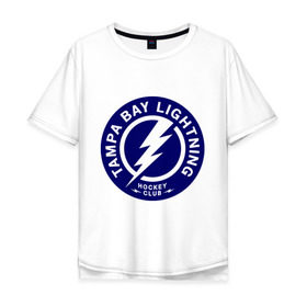 Мужская футболка хлопок Oversize с принтом HC Tampa Bay Lightning , 100% хлопок | свободный крой, круглый ворот, “спинка” длиннее передней части | bay | club | hockey | lightning | tampa | клуб | хоккей