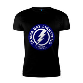 Мужская футболка премиум с принтом HC Tampa Bay Lightning , 92% хлопок, 8% лайкра | приталенный силуэт, круглый вырез ворота, длина до линии бедра, короткий рукав | bay | club | hockey | lightning | tampa | клуб | хоккей