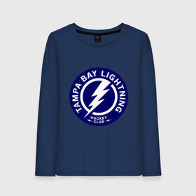 Женский лонгслив хлопок с принтом HC Tampa Bay Lightning , 100% хлопок |  | bay | club | hockey | lightning | tampa | клуб | хоккей