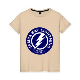 Женская футболка хлопок с принтом HC Tampa Bay Lightning , 100% хлопок | прямой крой, круглый вырез горловины, длина до линии бедер, слегка спущенное плечо | bay | club | hockey | lightning | tampa | клуб | хоккей