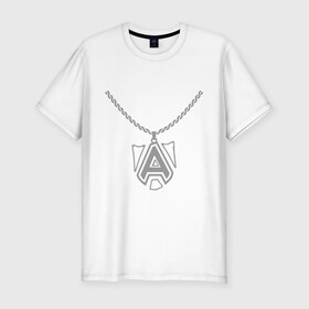 Мужская футболка премиум с принтом Dota 2 Alliance медальон , 92% хлопок, 8% лайкра | приталенный силуэт, круглый вырез ворота, длина до линии бедра, короткий рукав | alliance | dota | dota2 | альянс | дота | дота2 | логотип | цепь